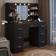 Yeshomy Vanity Desk with Mirror Black Dressing Table 17.7x43.3"