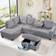 P PURLOVE Sectional Sofa With Reversible Light Gray Sofa 72.4" 2 5 Seater