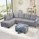 P PURLOVE Sectional Sofa With Reversible Light Gray Sofa 72.4" 2 5 Seater
