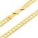 Nuragold Solid Cuban Curb Link Chain Necklace 6mm - Gold