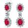 Bling Jewelry Statement Dangle Earrings - Silver/Red/Transparent