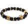 Sevenstone Crown King Charm Bracelet - Gold/Onyx/Black