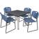 Regency Kee Grey/Chrome/Blue Dining Set 5