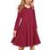 Arshiner Kid's Long Sleeve Stretchy Dress - Wine Red