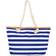 Muka Extra Large Stripe Canvas Beach Bag - Blue Stripes