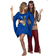 Vegaoo Women's Hippie Costume with Peace Sign Blue/Green/Brown