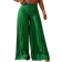 Shein Slayr Elegant Elastic Waist Dark Green Pleated Large-Footed Extra-Long Wide-Leg Pants For Women