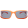 boohooMAN Wrap Around Rectangle Sunglasses Orange