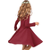 Arshiner Kid's Long Sleeve Stretchy Dress - Wine Red