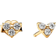 Pandora Triple Stone Heart Stud Earrings - Gold/Transparent