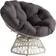 OSP Home Furnishings ‎BF29296CM-GRY Wicker Papasan Cream Frame/Grey Cushion Lounge Chair 35.2"