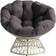 OSP Home Furnishings ‎BF29296CM-GRY Wicker Papasan Cream Frame/Grey Cushion Lounge Chair 35.2"