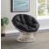 OSP Home Furnishings ‎BF29296CM-BK Wicker Papasan Cream Frame/Black Cushion Lounge Chair 35.2"