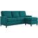 modway Ashton Upholstered Sectional Teal Sofa 80.5" 3 Seater