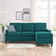 modway Ashton Upholstered Sectional Teal Sofa 80.5" 3 Seater