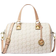 Michael Kors Grayson Medium Empire Signature Logo Satchel - Vanilla