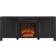 Chabot with Log Fireplace Black Grain TV Bench 58x25"