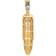 Jewelry Unlimited Skull Bullet Pendant - Gold/White Gold/Black/Diamonds