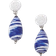 Thread Wrapped Drop Earrings - Silver/Blue/White