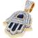 Jewelry Unlimited Hamsa Charm - Gold/Blue/Diamonds