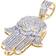 Jewelry Unlimited Hamsa Flower Pendant - White Gold/Diamonds