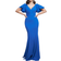 Goddiva Flared Sleeve Front Wrap Maxi Dress - Royal Blue