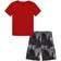 Under Armour Kid's Eroded Wash Shorts Set - Red/Black (5121237-600)