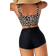 Shein Swim Summer Beach Leopard Drawstring Side Bikini Swimsuit
