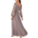 Shein Contrast Lace Lantern Sleeve Plisse Chiffon Bridesmaid Dress