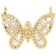 Jewelry Unlimited Butterfly Baguette Pendant - Gold/Diamonds