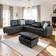 FRANSOUL Upholstered Modular Black Sofa 98" 3 6 Seater