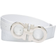 Ferragamo Fixed Jacquard Fabric Belt - Optic White