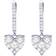 Jewelry Unlimited Heart Cluster Hooped Dangle Earrings - White Gold/Diamonds