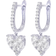 Jewelry Unlimited Heart Cluster Hooped Dangle Earrings - White Gold/Diamonds