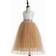 Glamulice Girl's A-Line Straight Tutu Tulle Backless Princess Puffy Lace Dress - Golden/Ivory