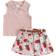 Musos Toddler Ribbed Knit Tank Tops & Flower/Strawberry Print Skirts with Belt 2Pcs - Pink