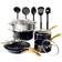 Gotham Steel Natural Black Cookware Set with lid 15 Parts