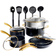 Gotham Steel Natural Black Cookware Set with lid 15 Parts