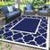 GENIMO Patio Blue, White 60x96"