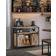 Vasagle Sliding Barn Natural /Black Skjenk 100x80cm