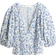 H&M Linen Blend Blouse - White/Blue Floral