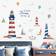 Wondever Nautical Lighthouse Wall Stickers Sailboat Seagull Peel & Stick