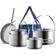 Wealers Camping Cookware Set Stainless Steel Pots and Pans with Travel Tote Bag 8 Piece
