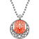 Peking Opera Head Moon Paper Cut Pendant Necklace - Silver/Orange