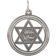 JewelryWeb Star of David Disc Charm Pendant - Silver