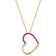 Genevive Heart Pendant Necklace - Gold/Red