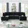Simplie Fun U Shaped Modular Sectional Black Sofa 116" 6pcs
