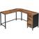 Vasagle L-Shaped Computer Rustic Brown/Black Schreibtisch 75x150cm