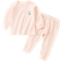 QWZNDZGR Baby's Pure Color Split Pajamas Suit - Light Pink