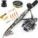 Sougayilang Fishing Rod Combos with Telescopic Spinning Reels Tackle Bag for Saltwater Travel Freshwater 5'9" 150g